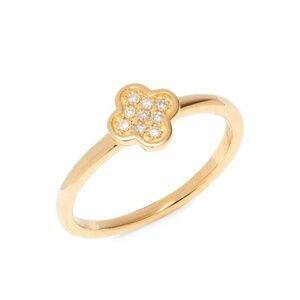EFFY ENY Women's 14K Yellow Goldplated Sterling Silver Diamond Floral Ring 7